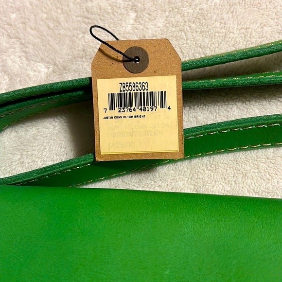 FOSSIL GREEN Leather BAG. With Gold details. - Picture 3 of 12
